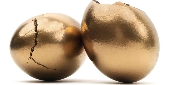 Isolated Gold Cracked Eggs risks to IRA