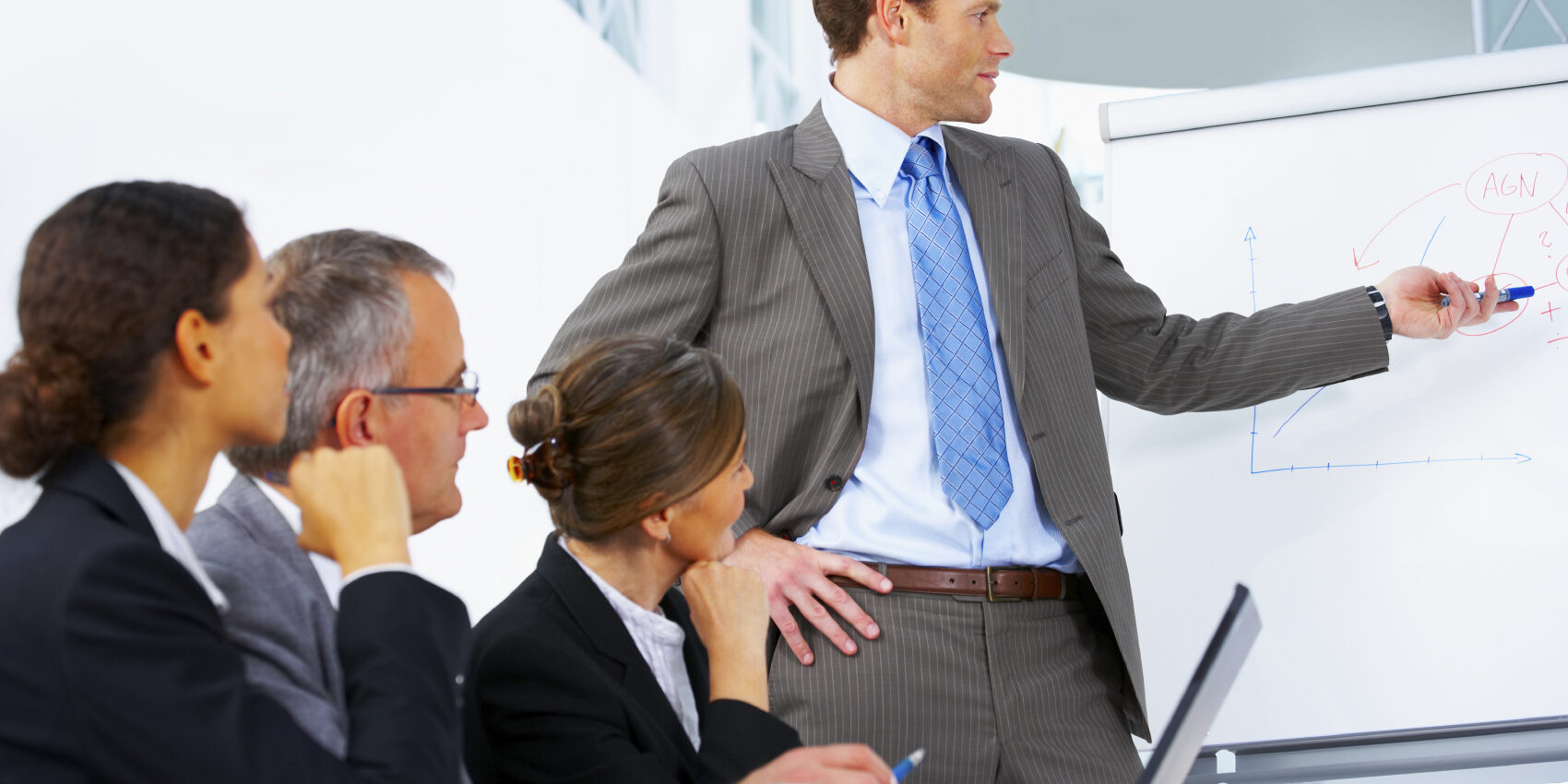 Young speaker at a meeting