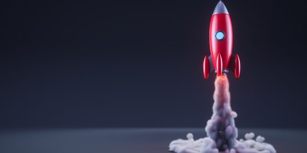 Red rocket launching